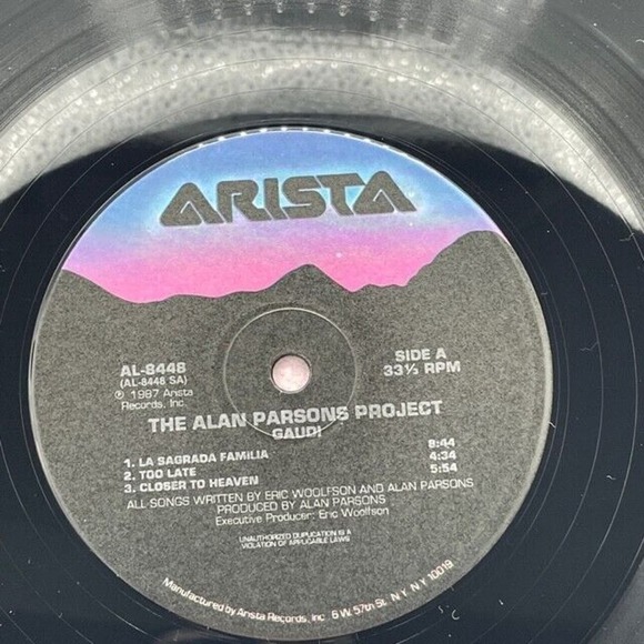 The Alan Parsons Project Gaudi Vinyl Record LP 1987 Arista AL-8448 Rock US - Picture 6 of 8